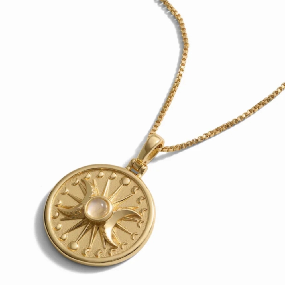 Alanis Triple Moon Pendant with Moonstone Accent